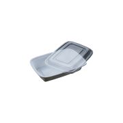HS-R12 12oz Black Rectangular Container W/ Lid – 150 Sets