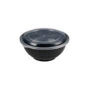 HS-B42B 42oz Black Bowl Container W/ Lid – 150 Sets