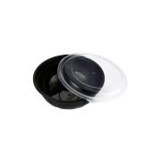 HS-B42B 42oz Black Bowl Container W/ Lid – 150 Sets