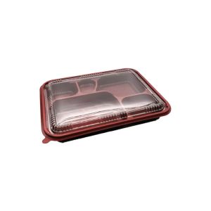 PP 5 Compartment Bento Box with Lid – 500 Pcs