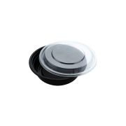 HS-Y16 16oz Black Round Container W/ Lid